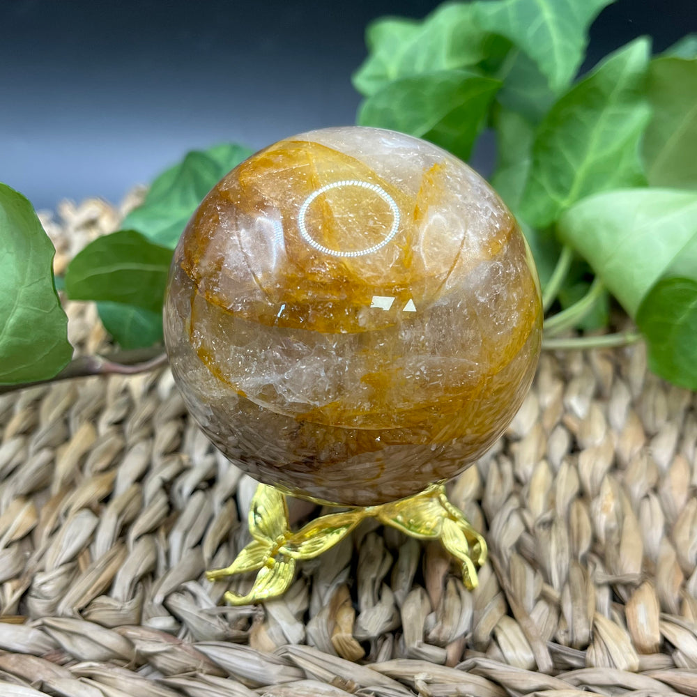 Bergkristall Golden Healer Kugel