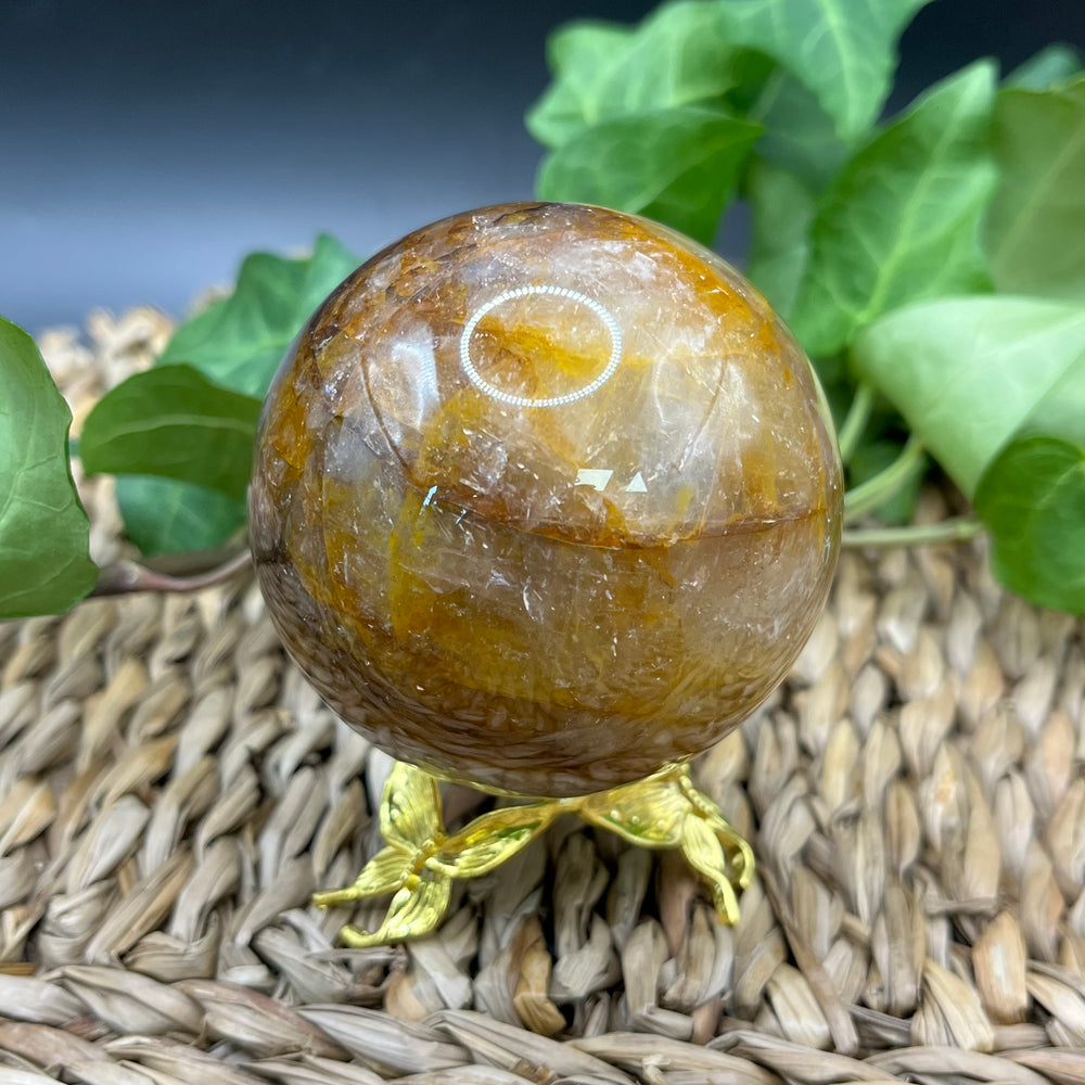 Bergkristall Golden Healer Kugel