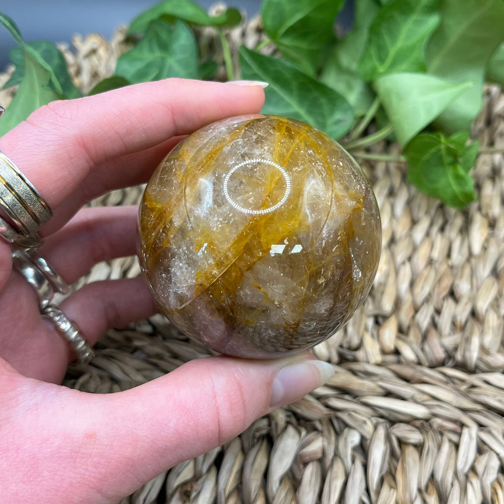 Bergkristall Golden Healer Kugel