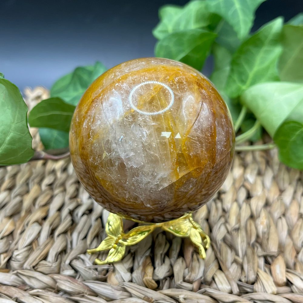 Bergkristall Golden Healer Kugel