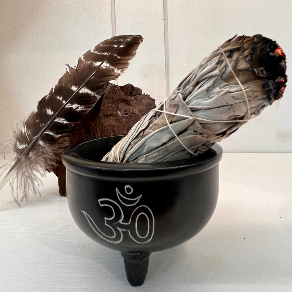 Räuchergefäß aus Speckstein mit OM Zeichen