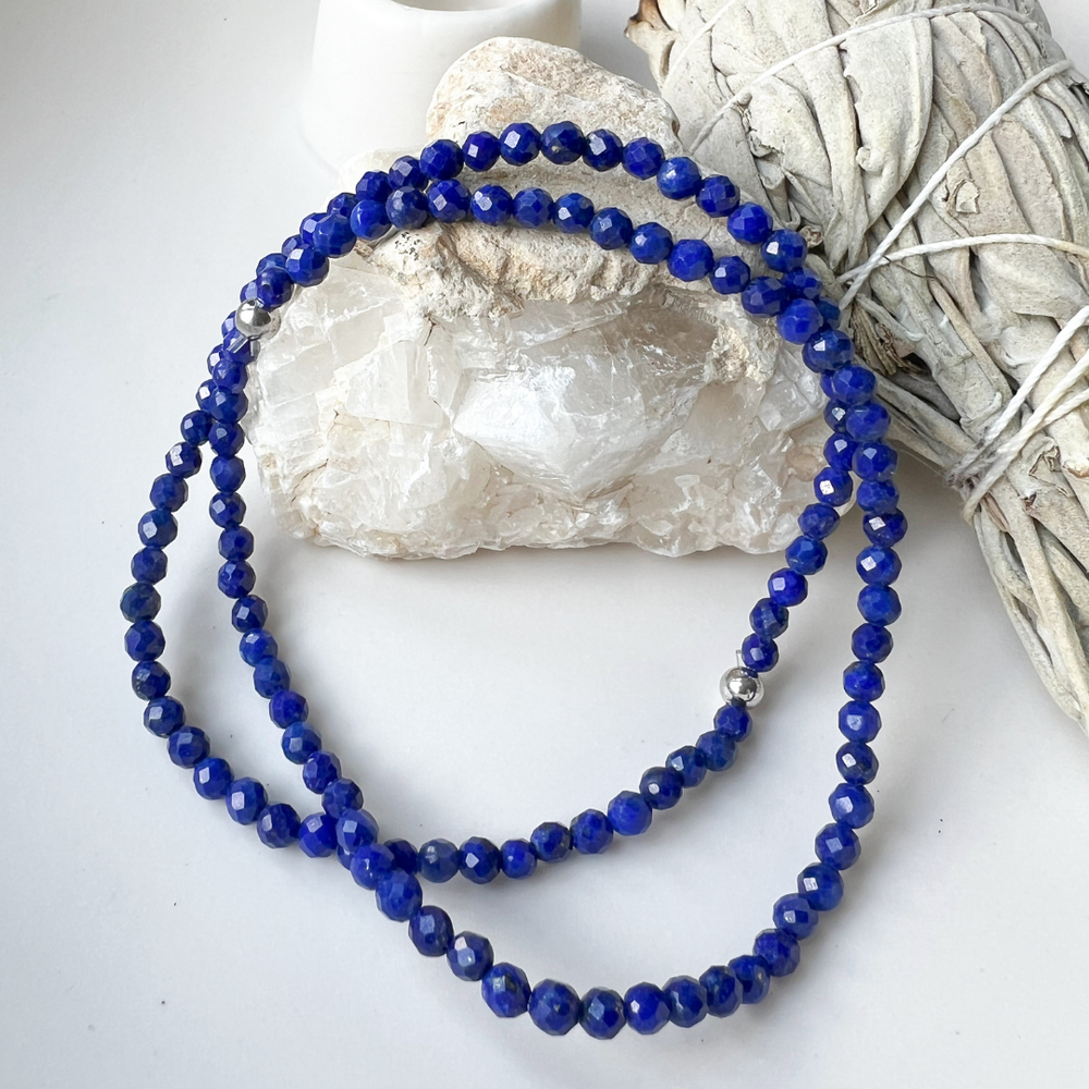 Armband aus Lapislazuli Facettiert