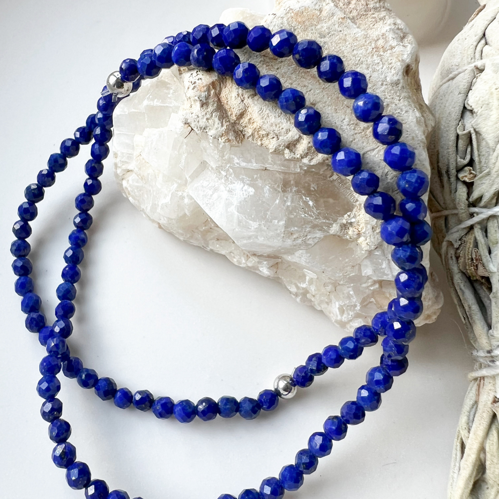 Armband aus Lapislazuli Facettiert