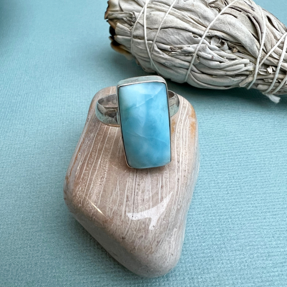 Larimar Ring in 925 Silber gefasst Gr. 56