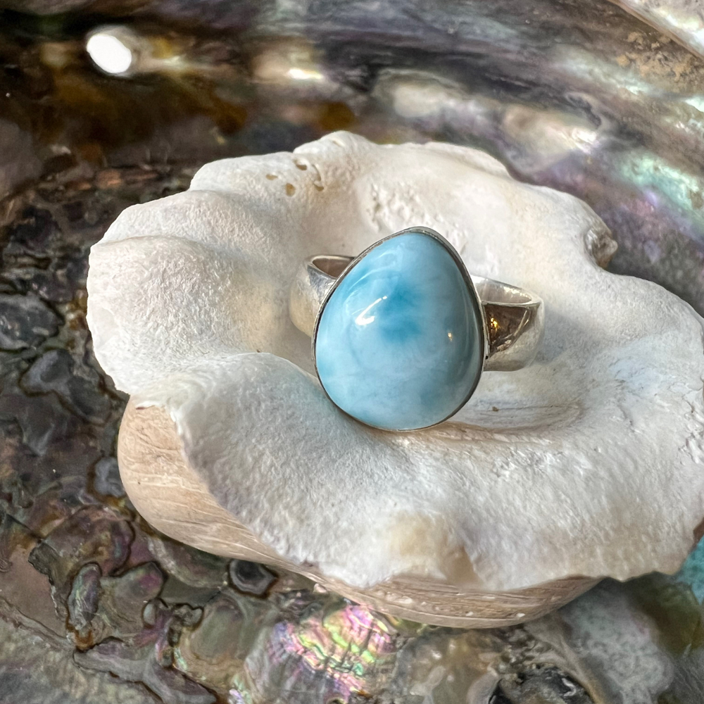 
                  
                    Larimar Ring in 925 Silber gefasst Gr. 53
                  
                