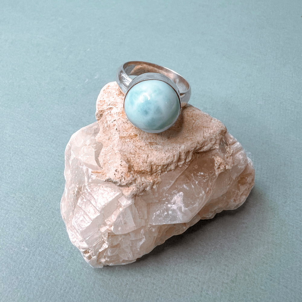 
                  
                    Larimar Ring in 925 Silber gefasst Gr. 54
                  
                