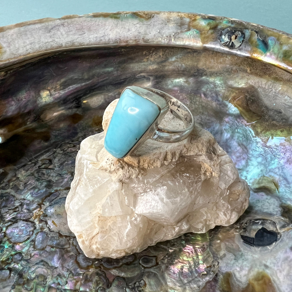Larimar Ring in 925 Silber gefasst Gr. 55