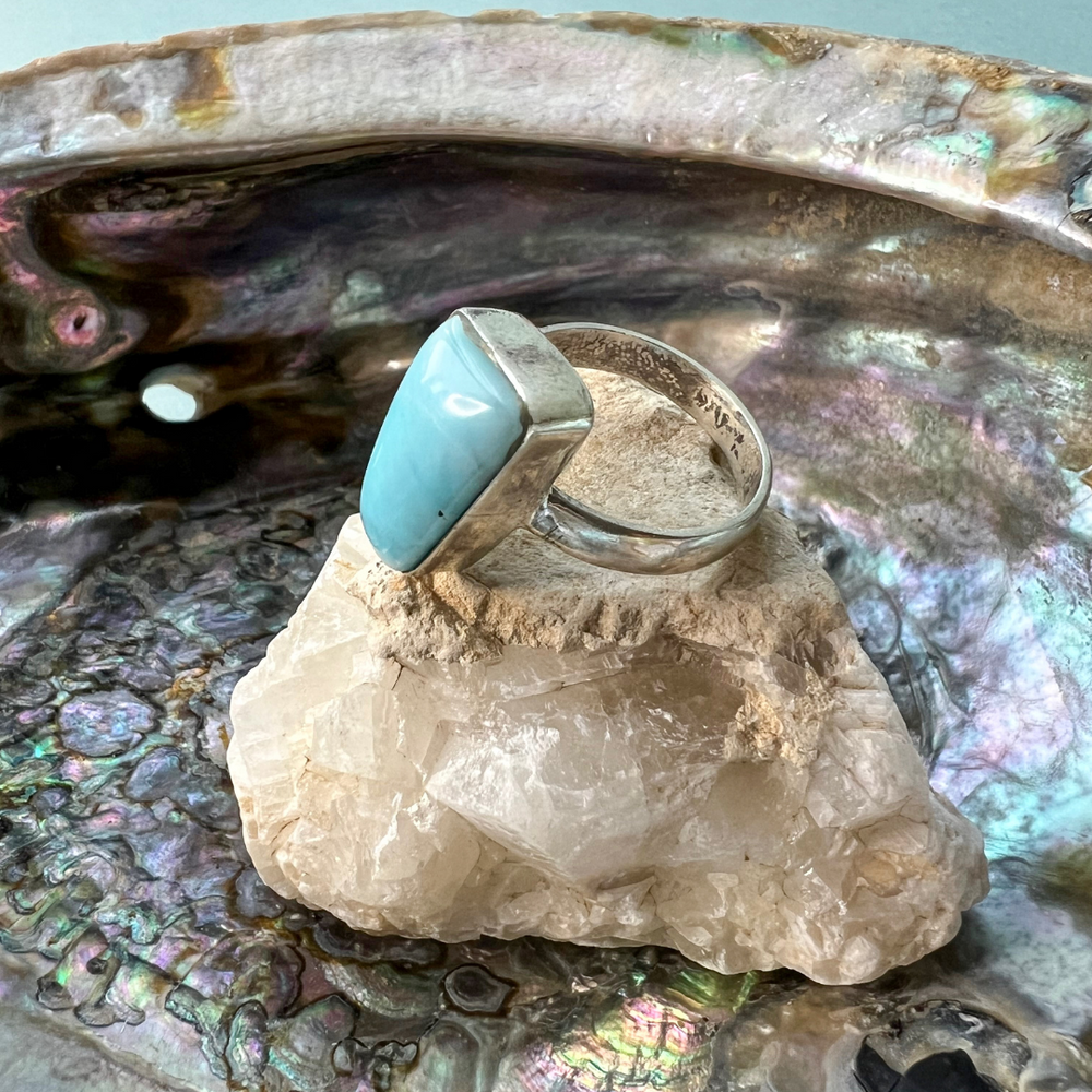 Larimar Ring in 925 Silber gefasst Gr. 55