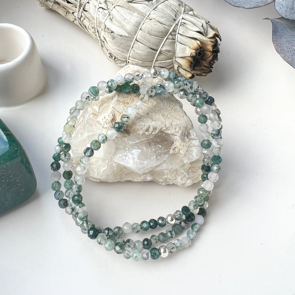Moosachat Armband Facettiert