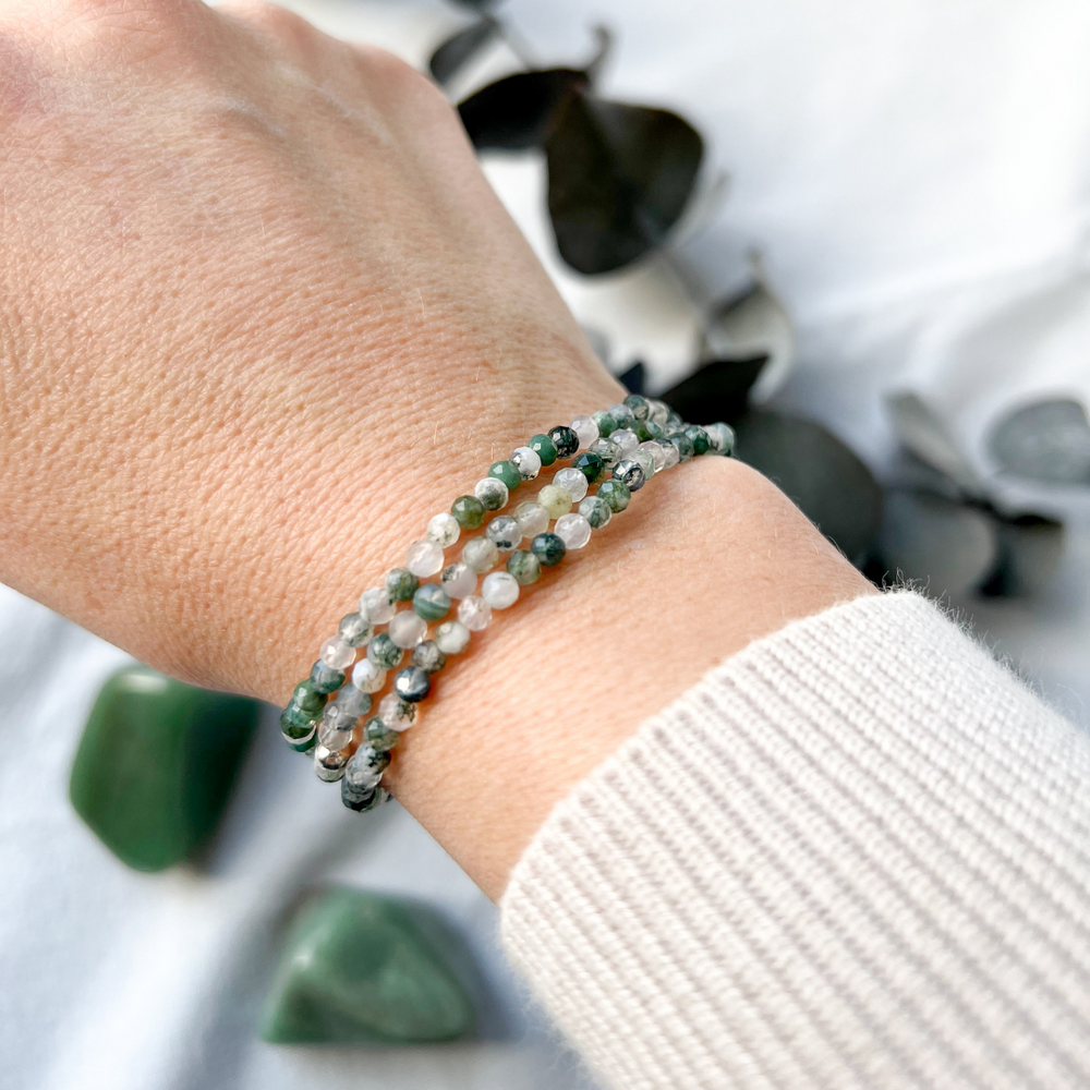 Moosachat Armband Facettiert