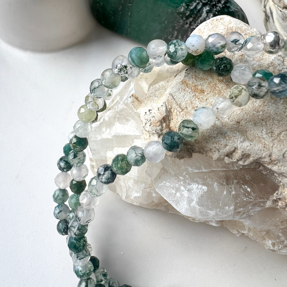 Moosachat Armband Facettiert