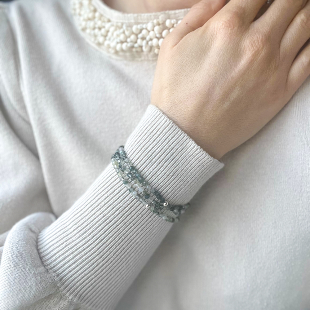 Moosachat Armband Facettiert