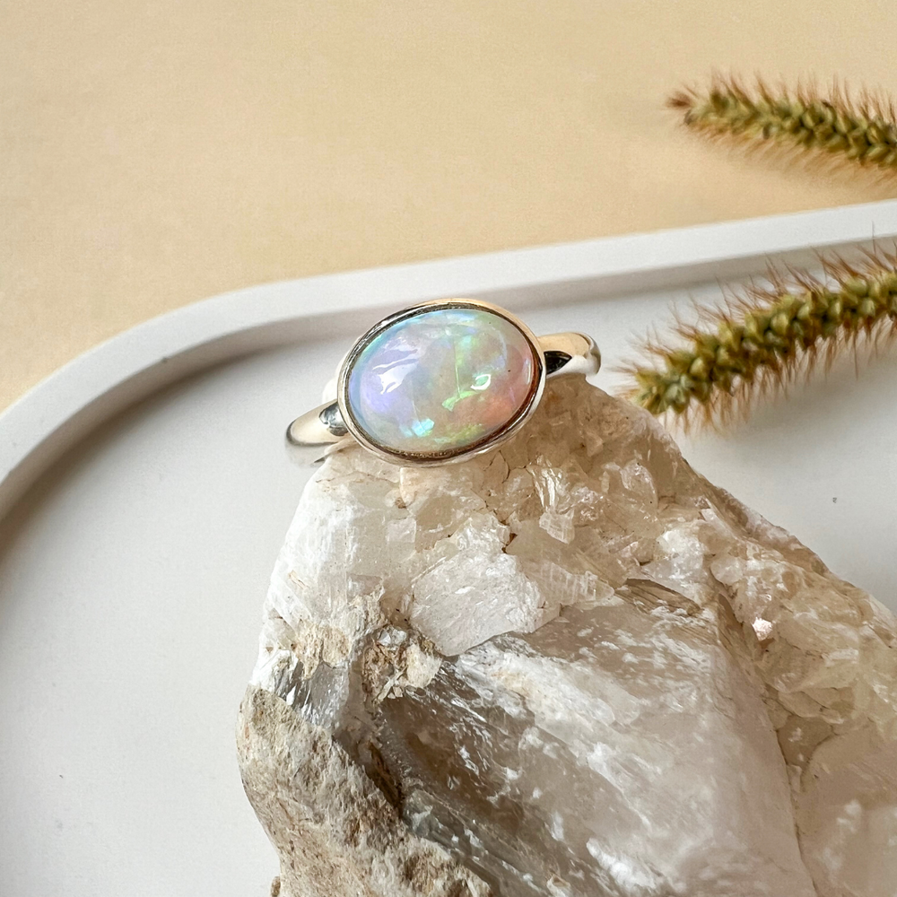 Welo Opal Ring 925 Silber Gr.56