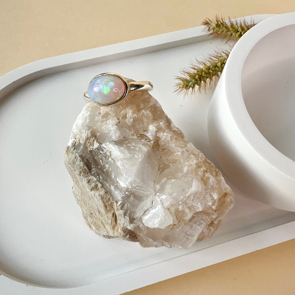 Welo Opal Ring 925 Silber Gr.56