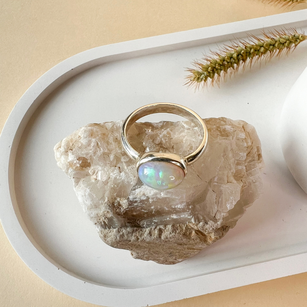 Welo Opal Ring 925 Silber Gr.56