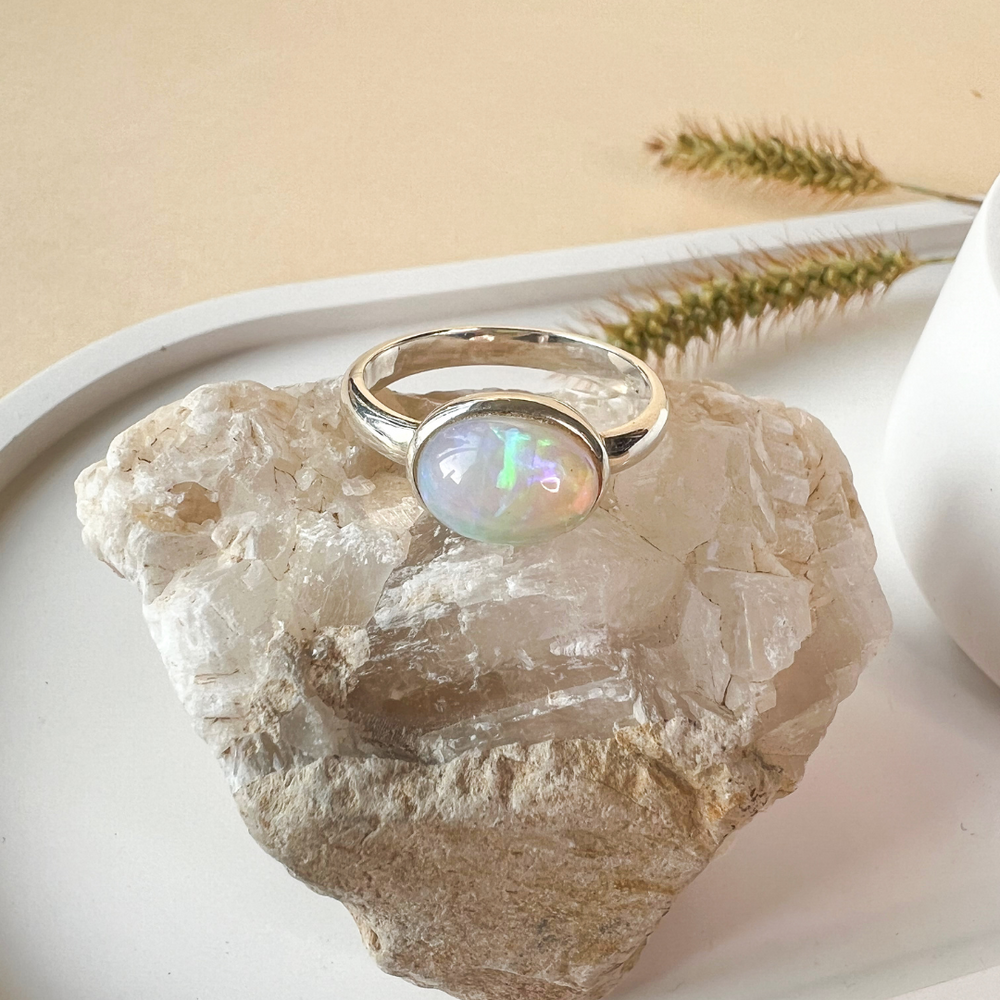 Welo Opal Ring 925 Silber Gr.56